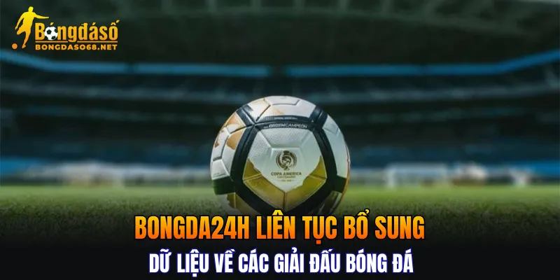 Bongda24h liên tục bổ sung dữ liệu về các giải đấu bóng đá